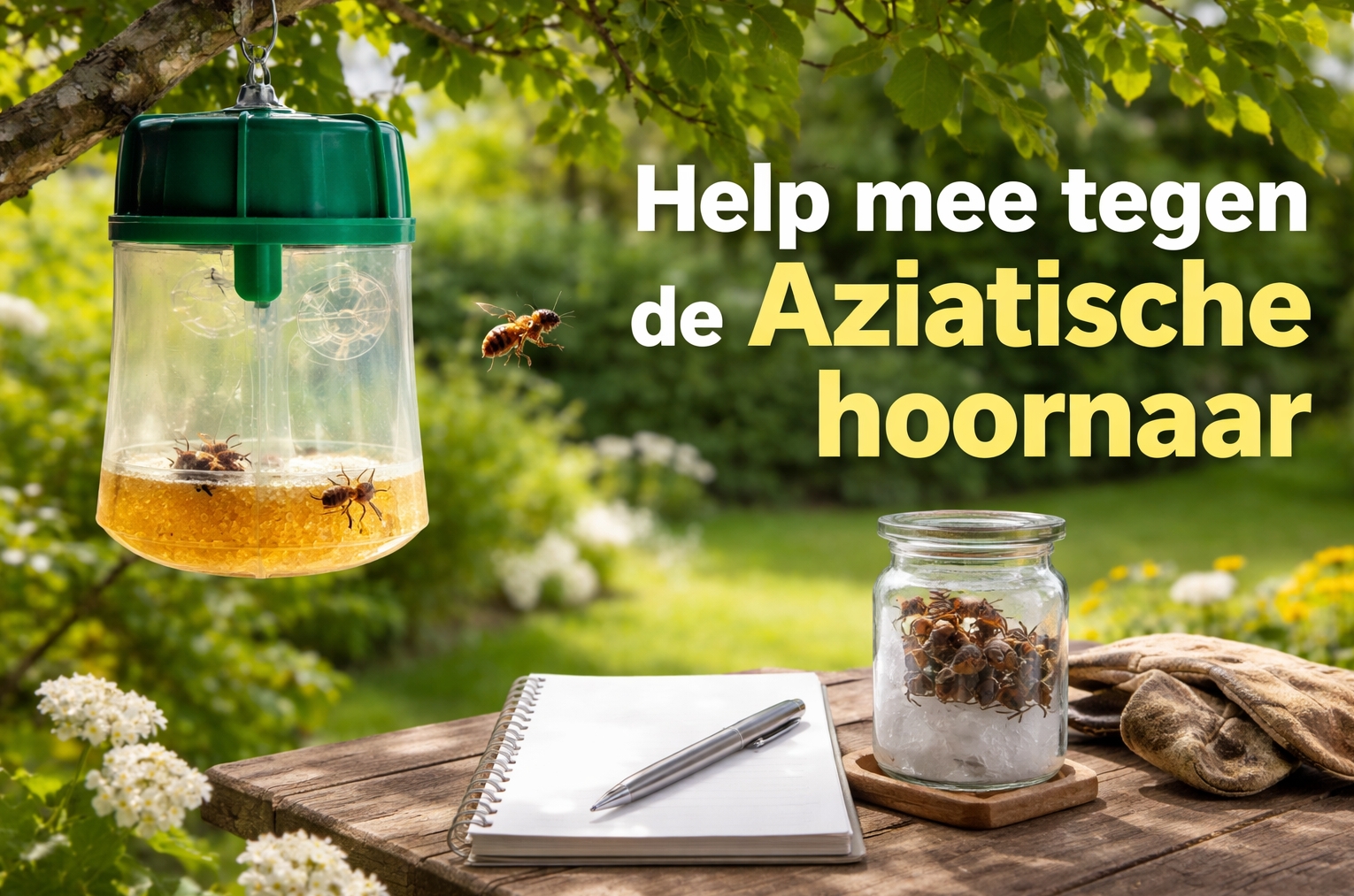 HELP MEE DE AZIATISCHE HOORNAAR TE BESTRIJDEN