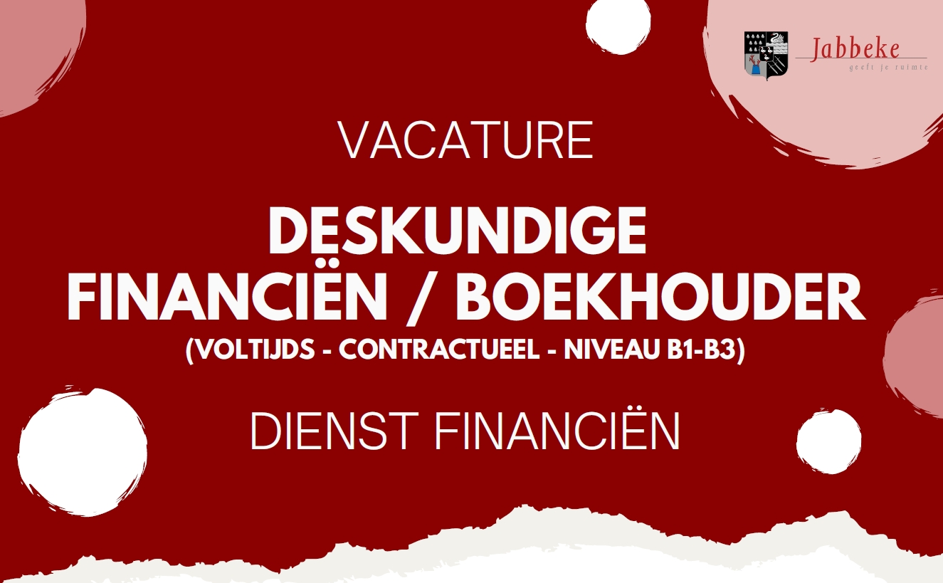 LOKAAL BESTUUR JABBEKE WERF AAN - DESKUNDIGE FINANCIËN / BOEKOUDER (B1-B3)