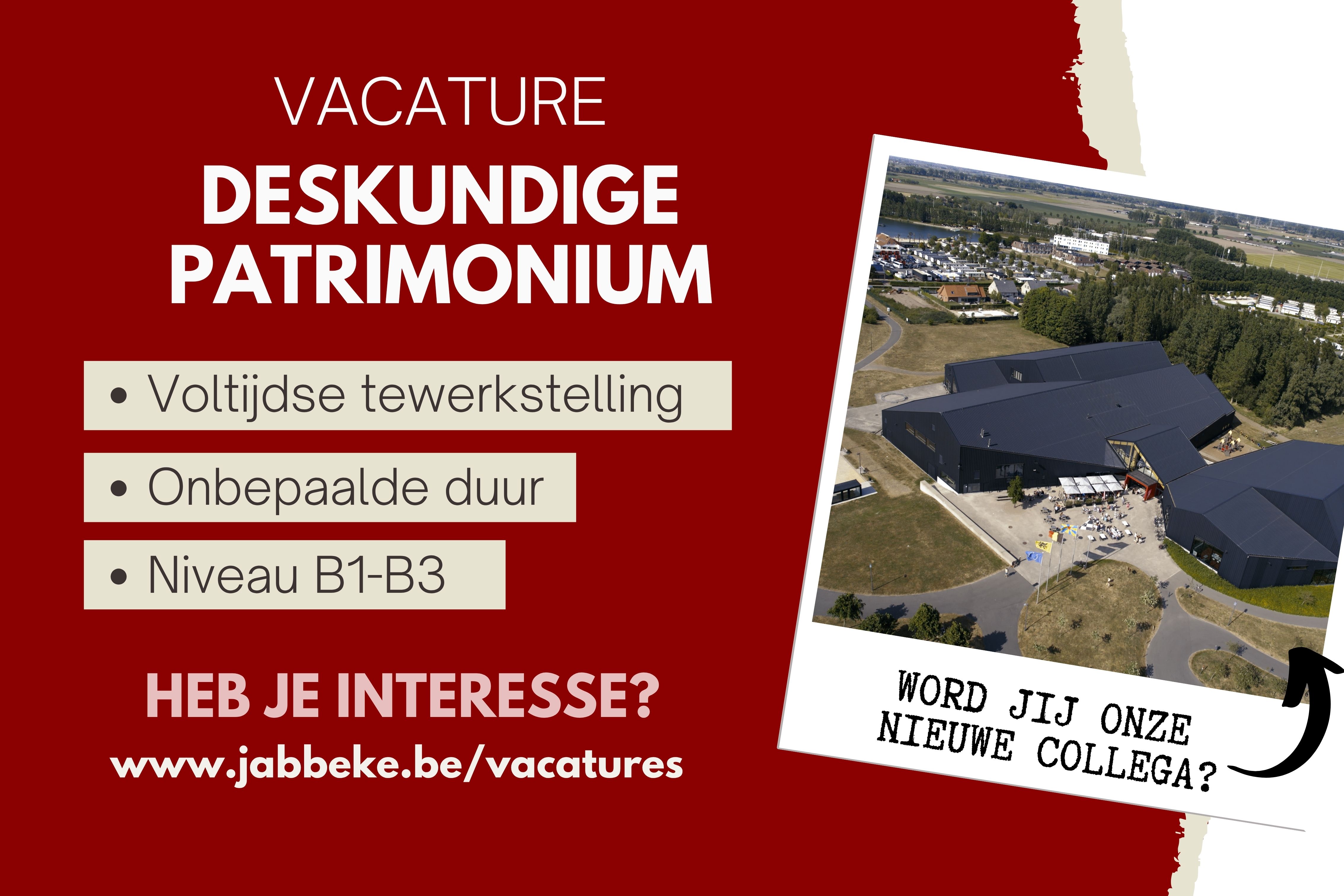 VACATURE DESKUNDIGE PATRIMONIUM